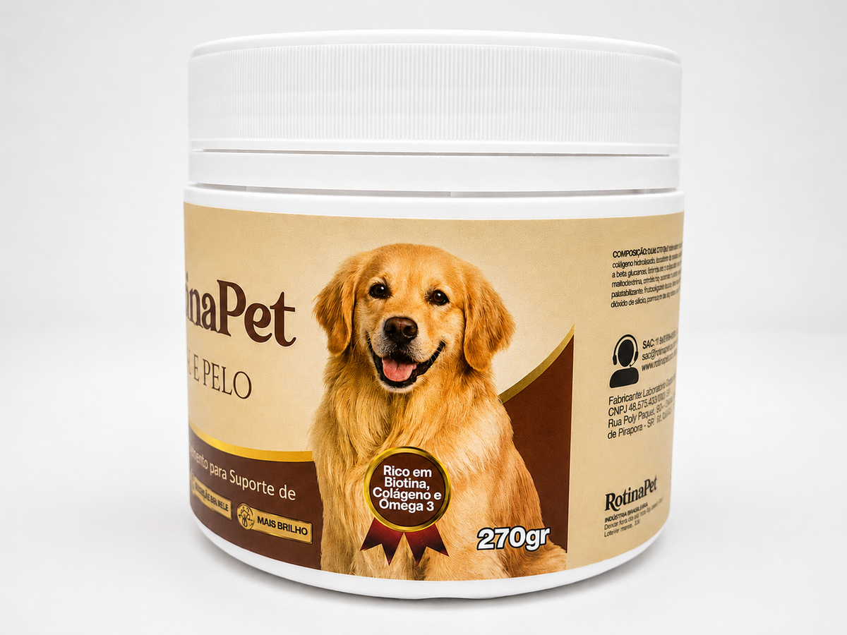 RotinaPet Pele e Pelo - Suplemento para Pele e Pelo para Cães – 270g