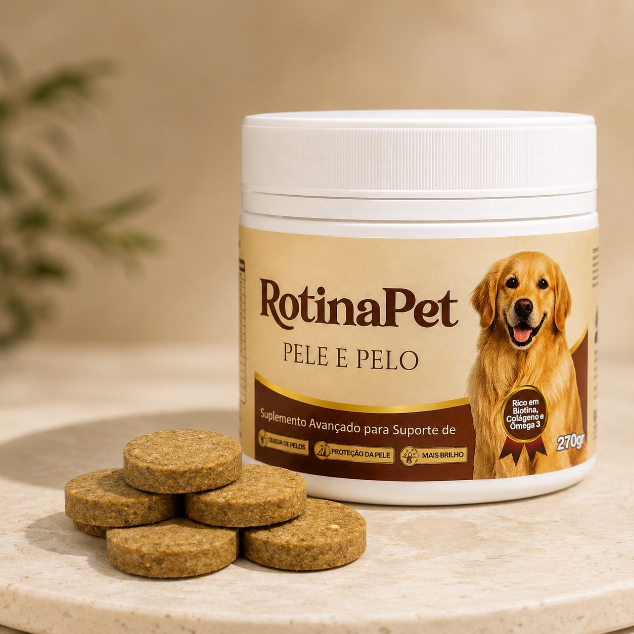 RotinaPet Pele e Pelo - Suplemento para Pele e Pelo para Cães – 270g